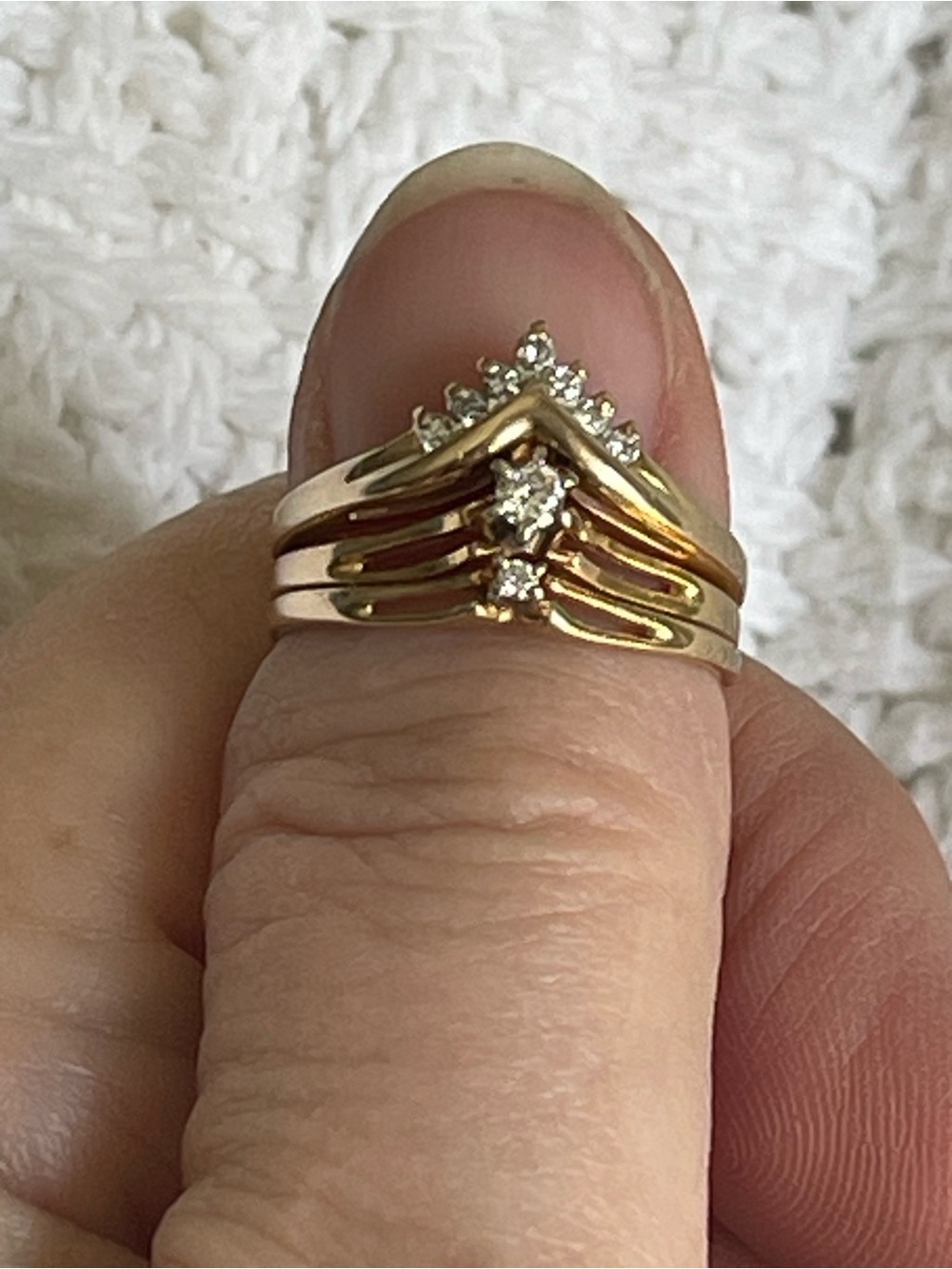 14k Multi-Band Wedding Set - approx size 5 - Picture 2 of 10